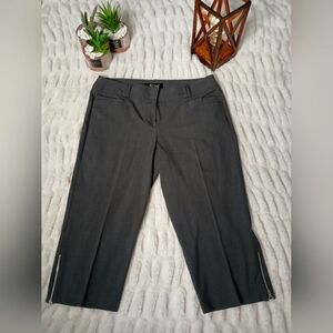 Sharagano Gray Cropped Pants with Zipper Detail